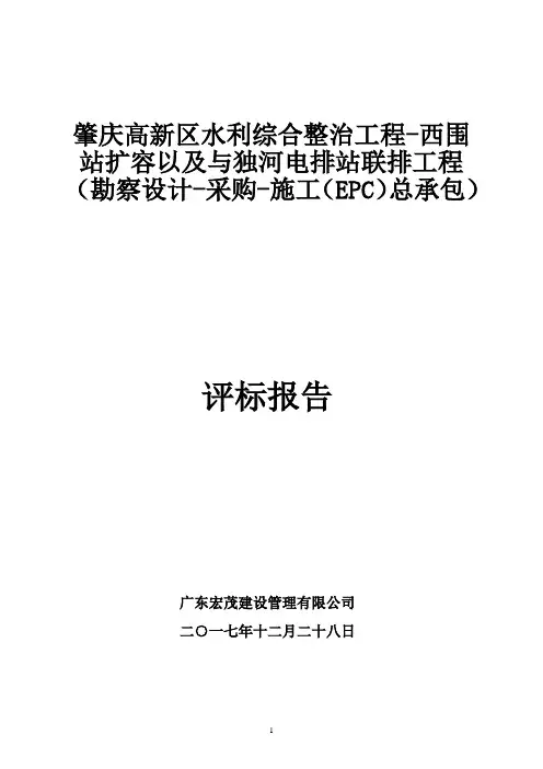 肇庆高新区水利综合整治工程-西围站扩容以及与独河电排站