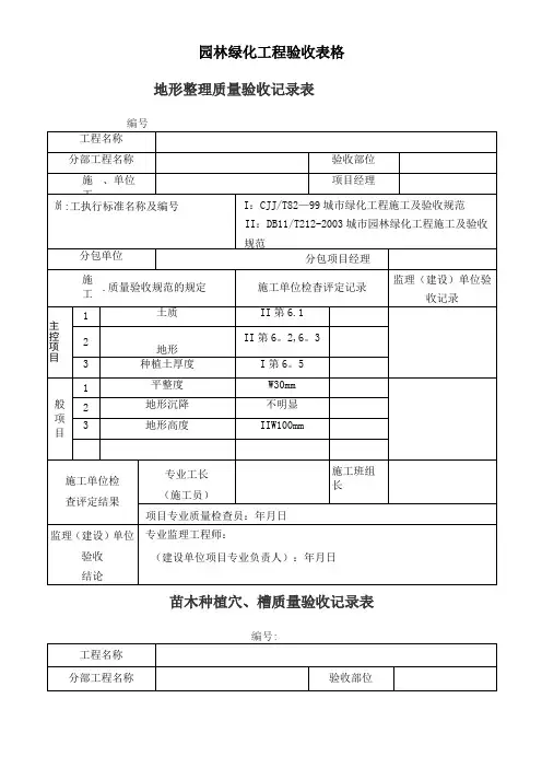 园林绿化工程验收最全表格-(样板)