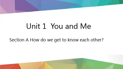 新教材人教版七上英语Unit1 Lesson 1 Section A (1a-1d)课件