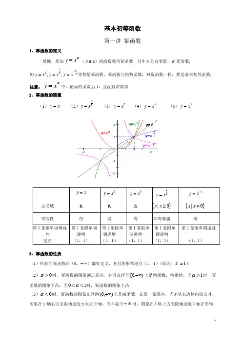 必修一_基本初等函数_知识点讲解