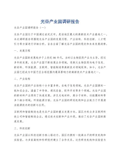 光谷产业园调研报告