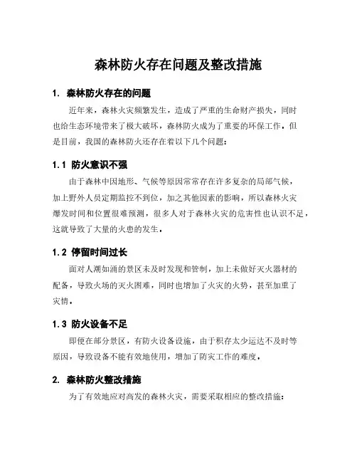 森林防火存在问题及整改措施