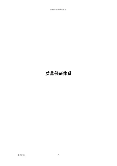质量保证体系完整版