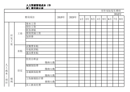 人力资源预算分析表