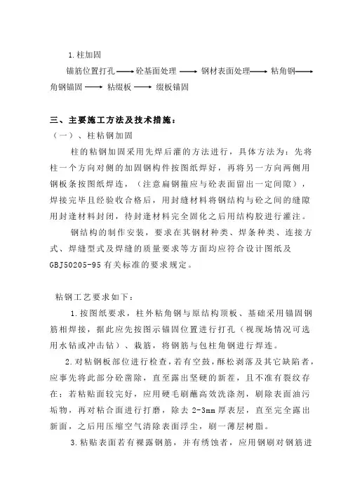 砼柱外粘钢加固