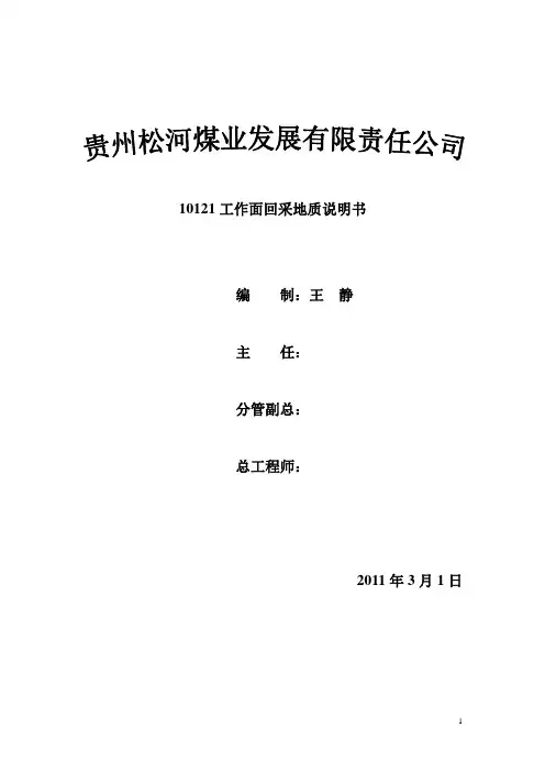 10121工作面回采地质说明书