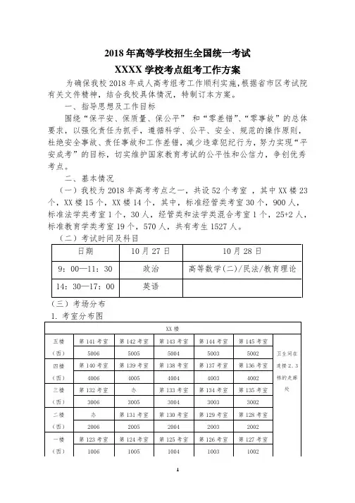 高考、成人高考研究生考试通用考务方案