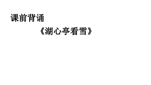 《湖心亭看雪》复习课件
