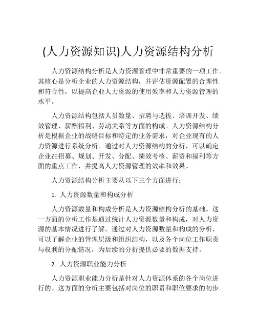 (人力资源知识)人力资源结构分析