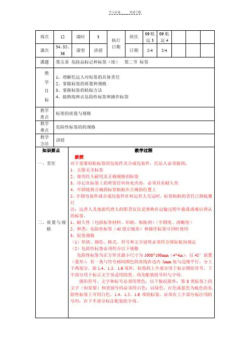 危险品航空运输教案