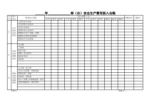 安全生产费用投入台账(模版)