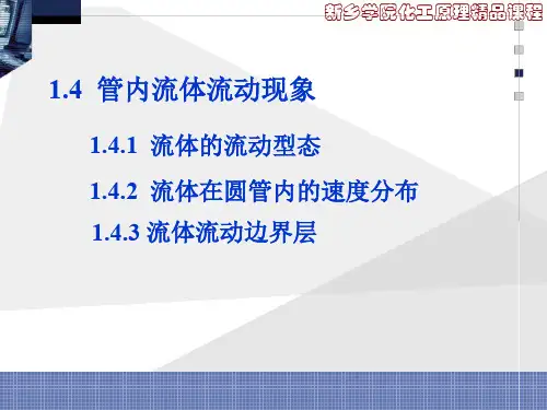 新乡学院化工原理1管内流体流动现象