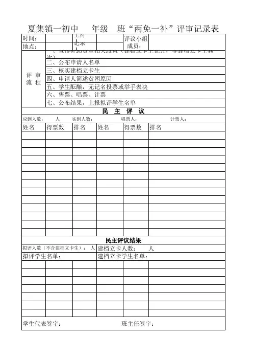评审记录表
