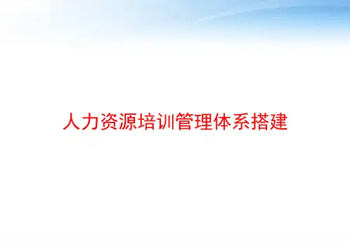 人力资源培训管理体系搭建 ppt课件