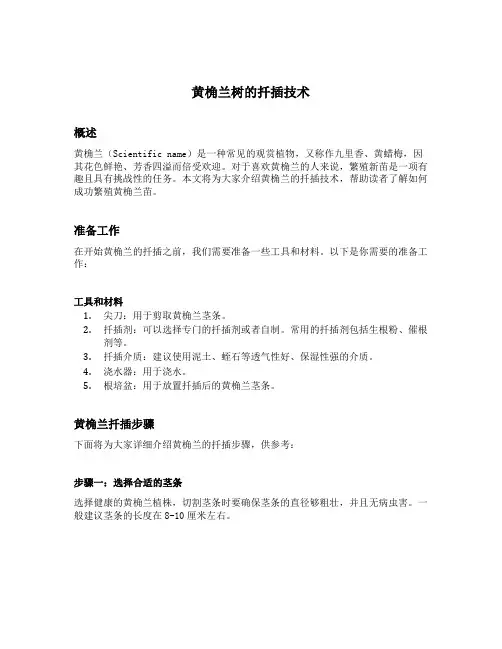 黄桷兰树的扦插技术