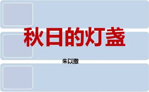 《秋日的灯盏》  朱以撒 中考散文阅读PPT(含答案)