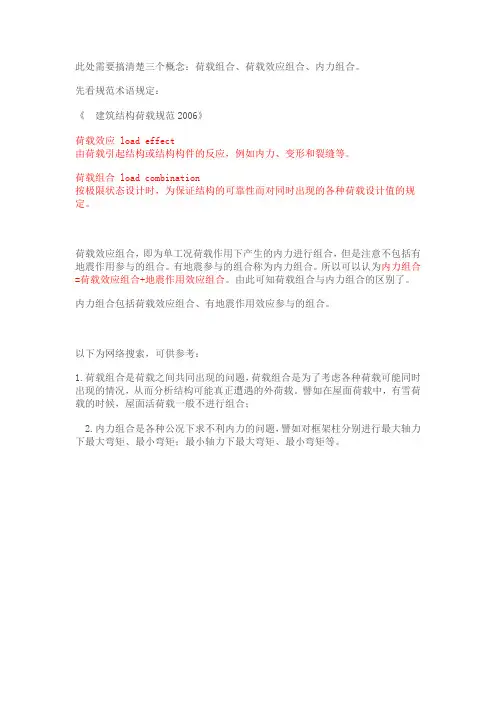 荷载组合、荷载效应组合、内力组合