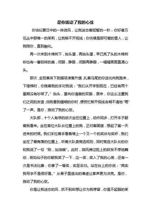 初一作文：是你拨动了我的心弦作文600字_1