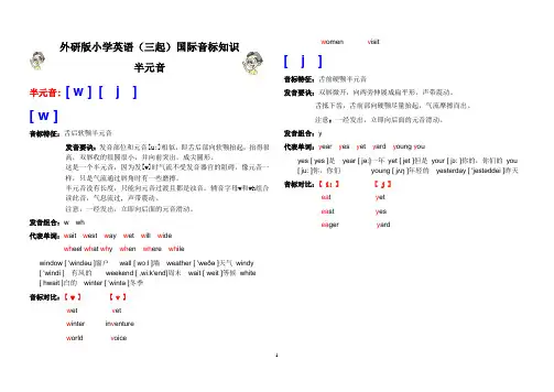 外研版小学英语(三起)国际音标知识(14)-半元音