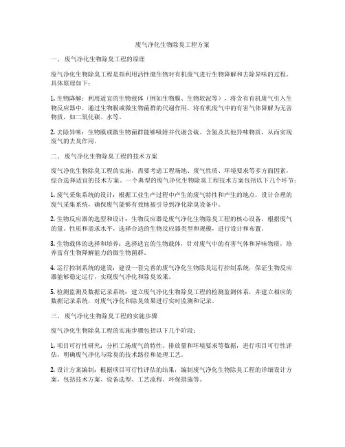 废气净化生物除臭工程方案