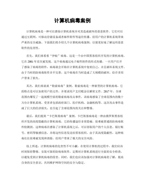 计算机病毒案例