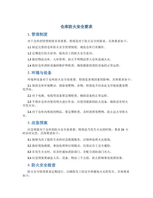 仓库防火安全要求