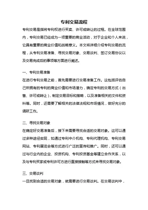 专利交易流程