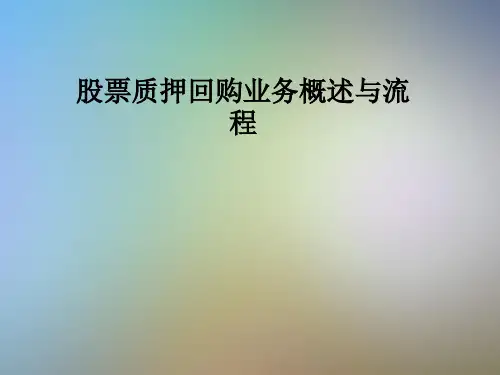 股票质押回购业务概述与流程