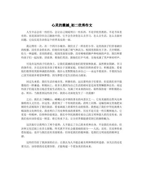 心灵的震撼_初二优秀作文