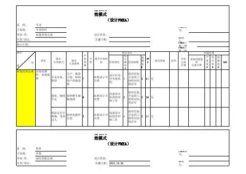 DFMEA-车身