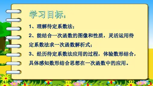 第3课时待定系数法求一次函数的解析式