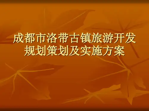 成都市洛带古镇旅游开发规划策划及实施方案