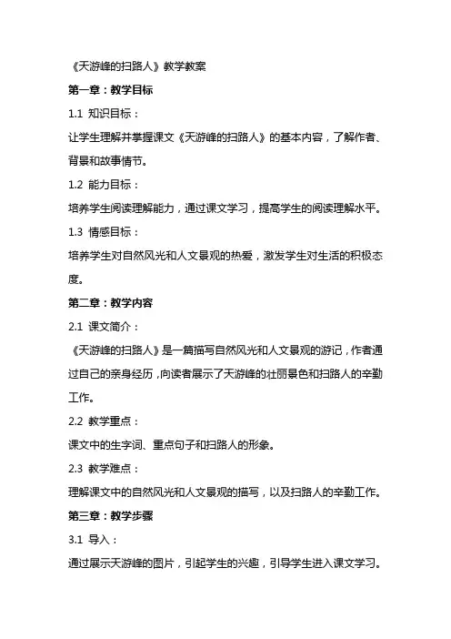 《天游峰的扫路人》教学教案