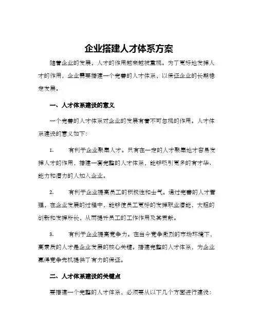 企业搭建人才体系方案