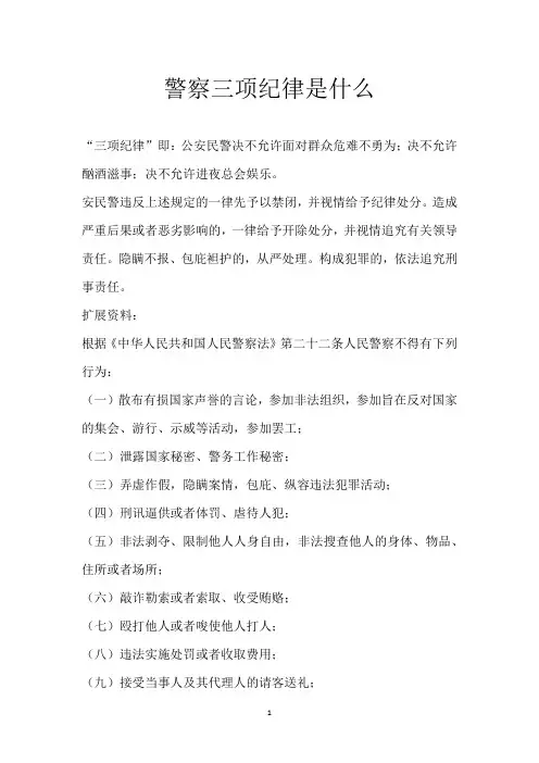 警察三项纪律 是什么