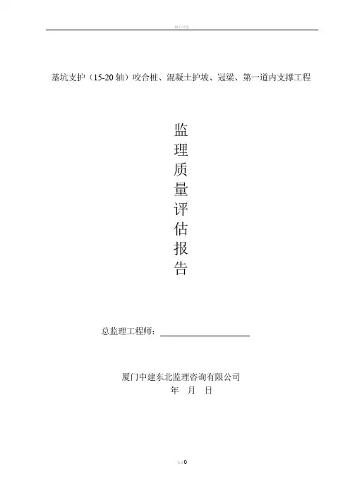 水泥搅拌桩质量评估报告