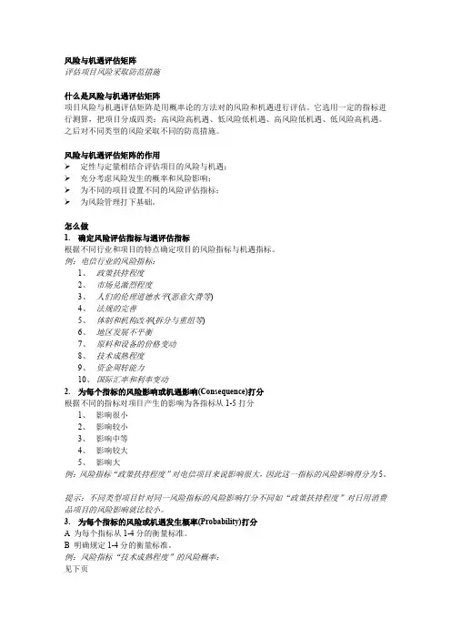 风险与机遇评估矩阵