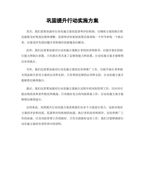 巩固提升行动实施方案