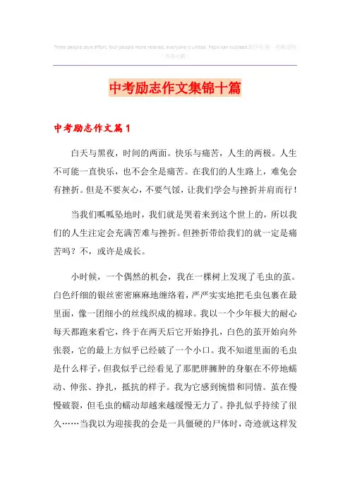 中考励志作文集锦十篇
