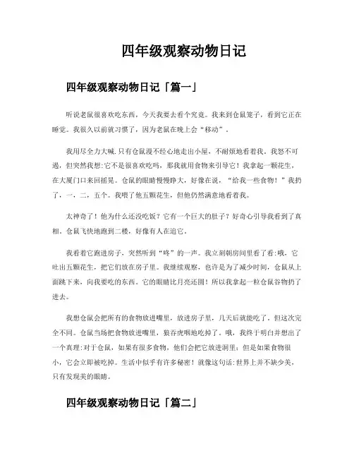 四年级观察动物日记