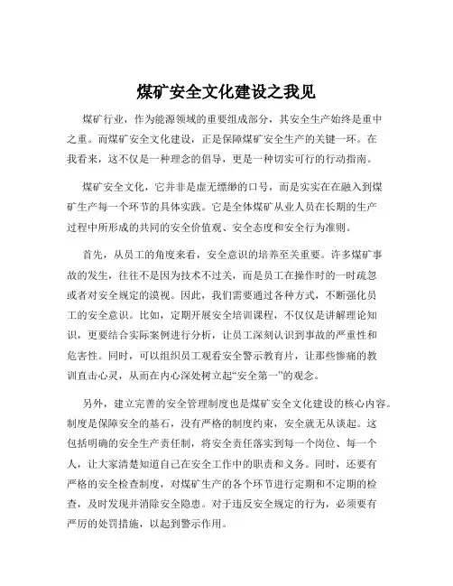 煤矿安全文化建设之我见