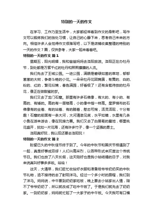 特别的一天的作文