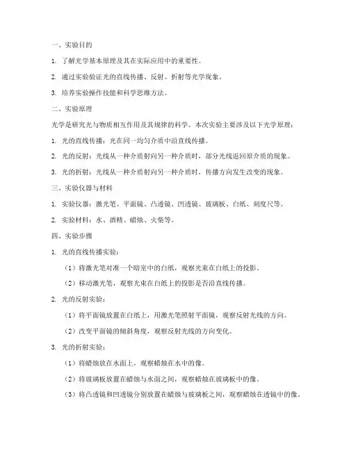 物理演示实验报告光学