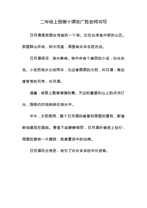 二年级上册第十课张广胜老师书写