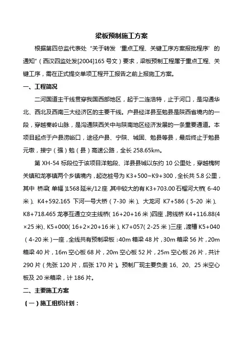 梁板预制施工方案(先张法)
