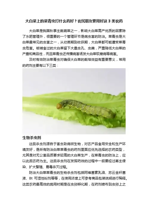 大白菜上的菜青虫打什么药好？农民朋友要用好这3类农药