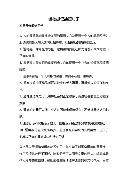 道德感悟简短句子