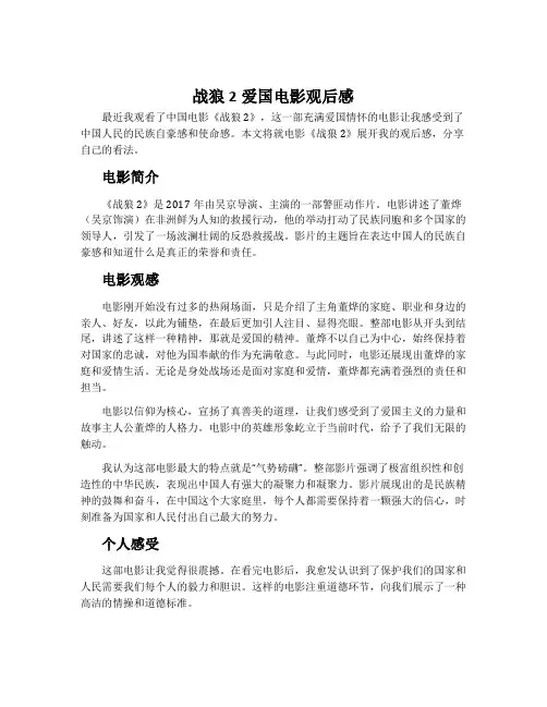 战狼2爱国电影观后感600字