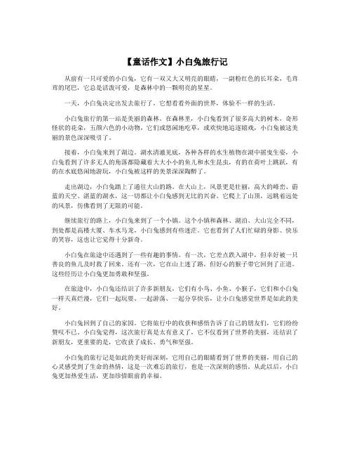 【童话作文】小白兔旅行记