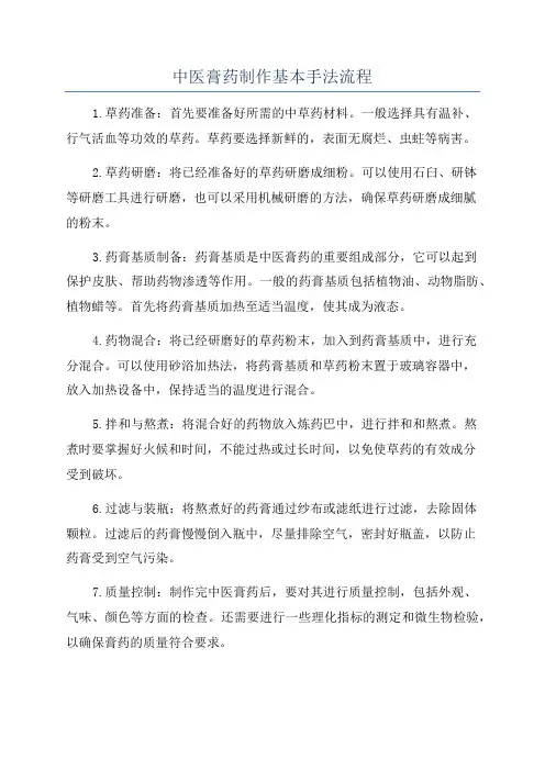 中医膏药制作基本手法流程